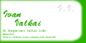 ivan valkai business card